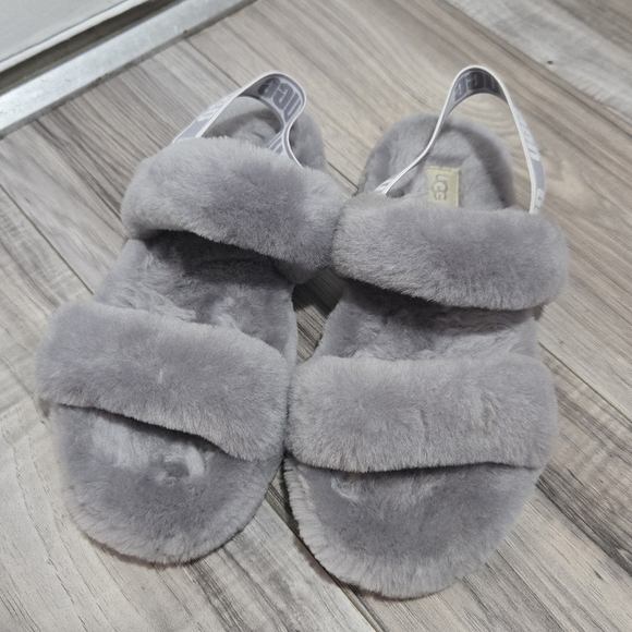 Ugg Oh Yeah, Gray Slide Sz 5 Youth Or 7 Women. - Picture 2 of 9